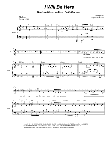 I Will Be Here (arr. Stephen DeCesare)