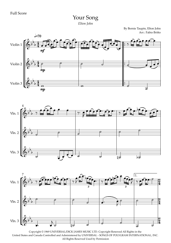Your Song (arr. Fabio Britto)