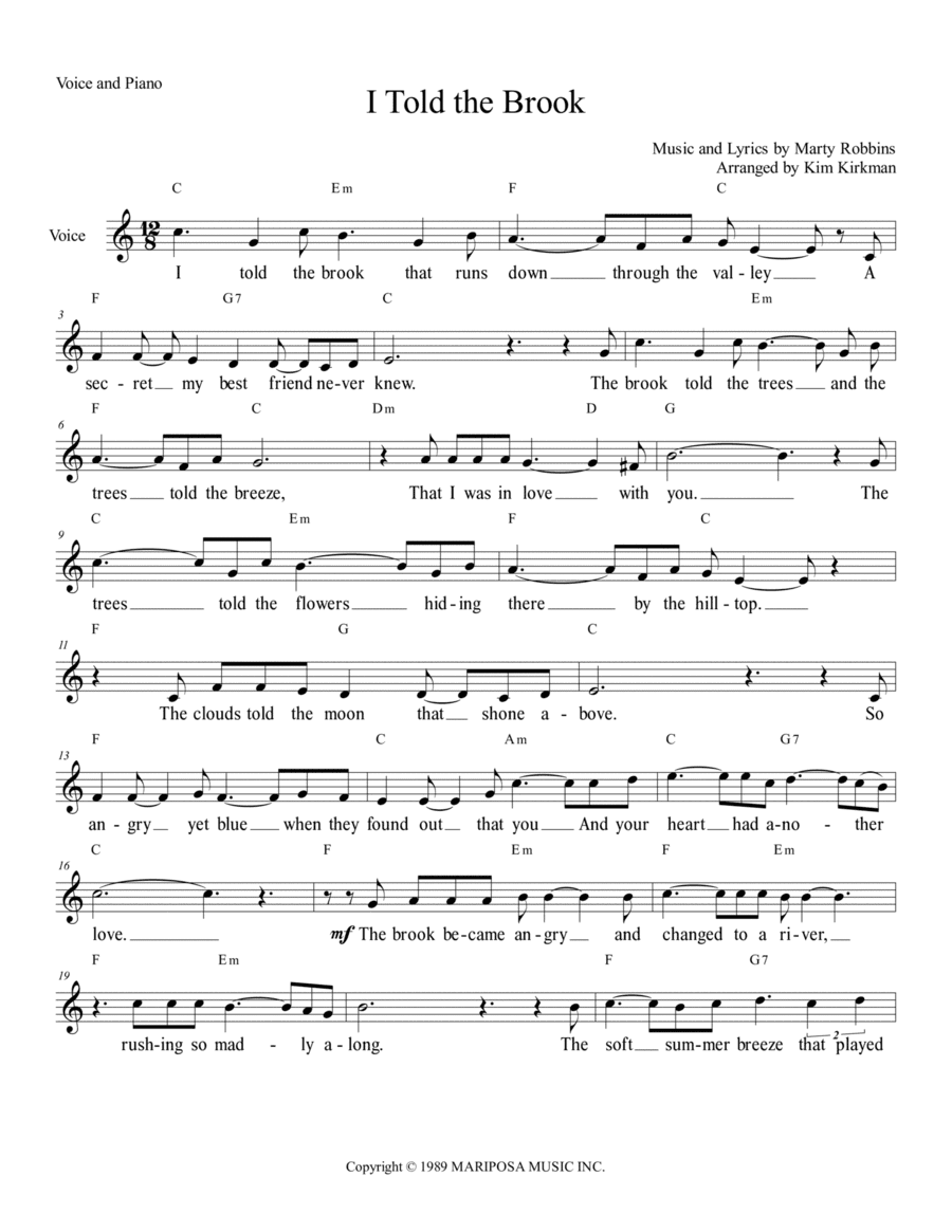 I Told The Brook (arr. Kim Kirkman)