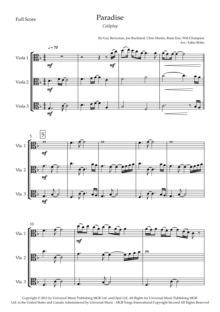 Paradise (arr. Fabio Britto)