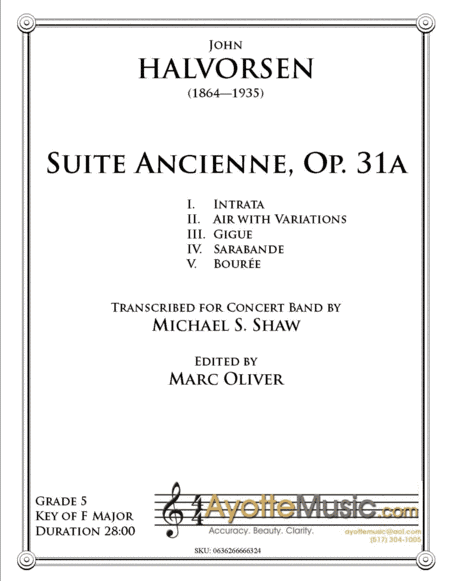 Suite Ancienne to the Memory of Ludvig Holberg, Op. 31 (arr. Michael Shaw)