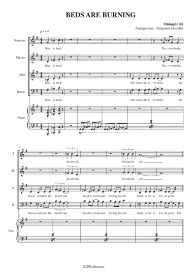 Beds Are Burning (arr. Benjamin Duvallet)