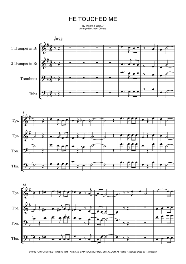 He Touched Me (arr. Josiel Oliveira)