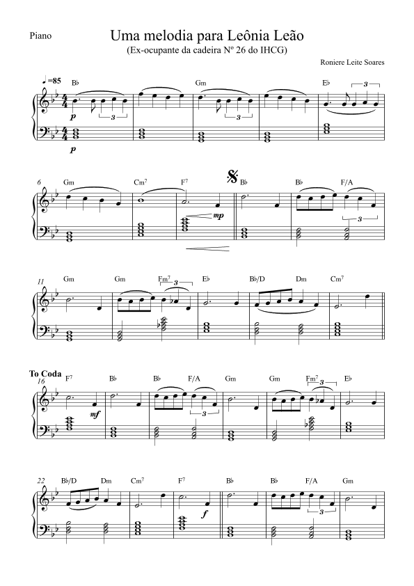 Uma melodia para Leônia Leão