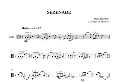 Serenade | Schubert | Viola (arr. Milanov)