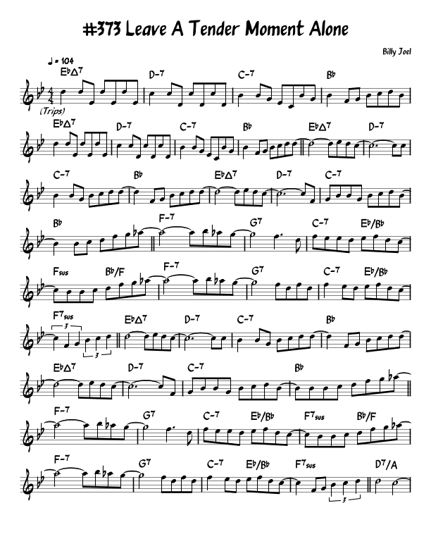 Leave A Tender Moment Alone (arr. John Fries)