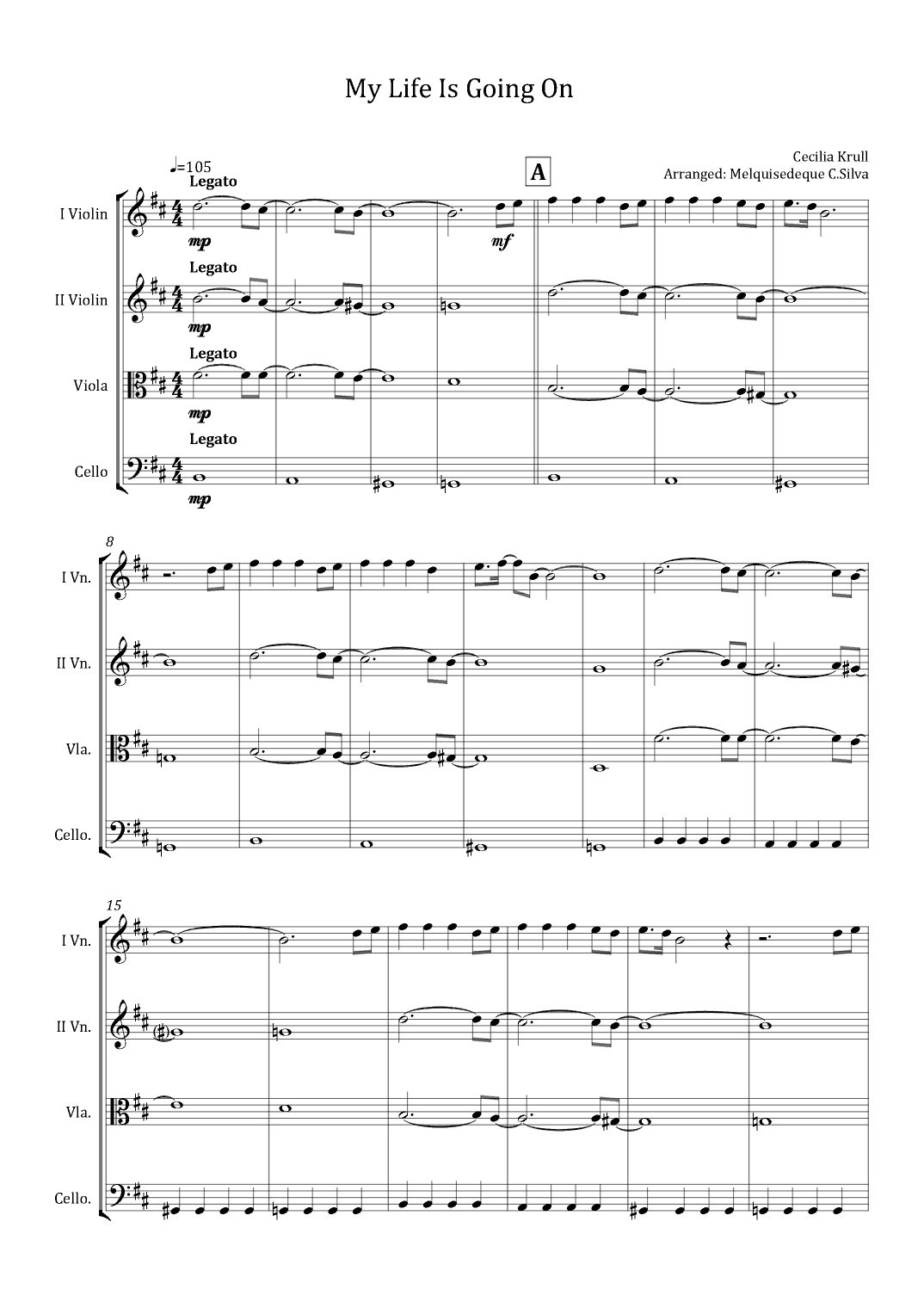 La Casa De Papel (my Life Is Going On) (arr. Melquisedeque C.Silva)