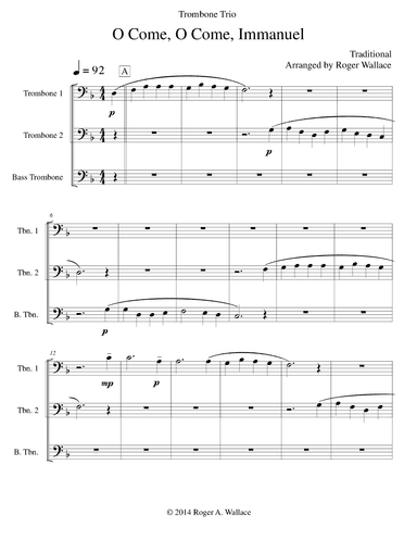 O Come, O Come, Immanuel (Emmanuel) - Low Brass Trio (arr. Roger Wallace)