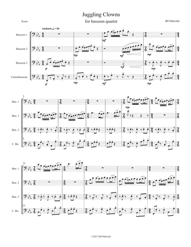 Juggling Clowns for bassoon quartet