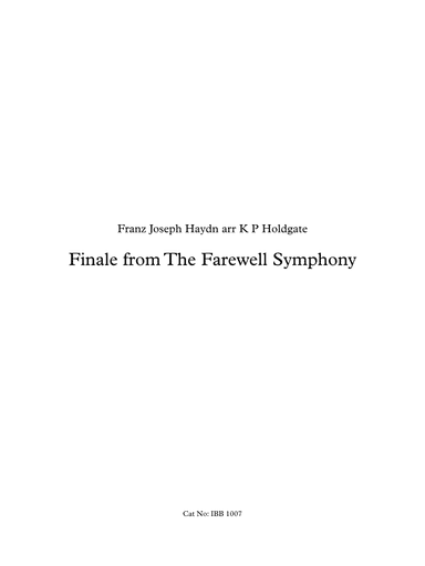 Finale from The Farewell Symphony (arr. Kevin Holdgate)