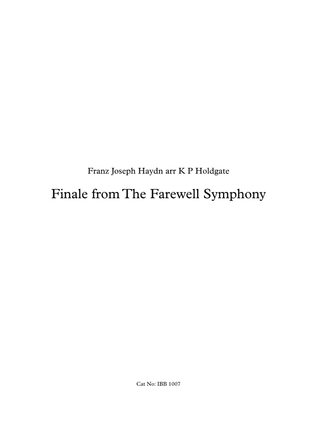 Finale from The Farewell Symphony (arr. Kevin Holdgate)