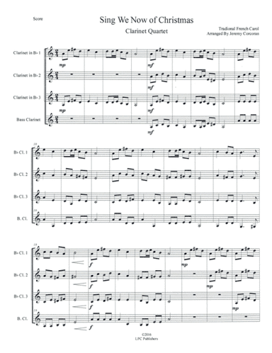 Sing We Now of Christmas for Clarinet Quartet (arr. Jeremy Corcoran)
