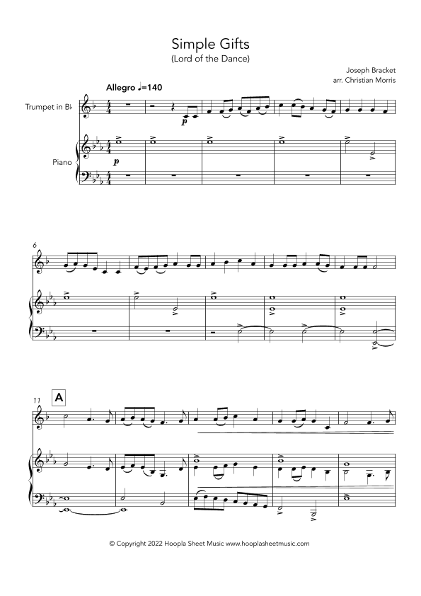 Simple Gifts (arr. Christian Morris)