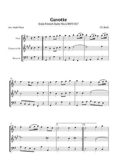 Gavotte from French Suite No.6 (arr. André Nusa)