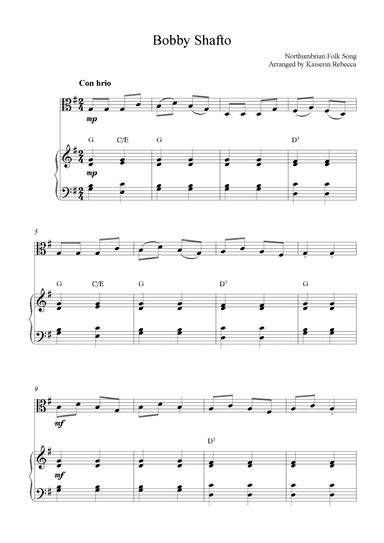 Bobby Shafto (arr. Kaiserin Rebecca)