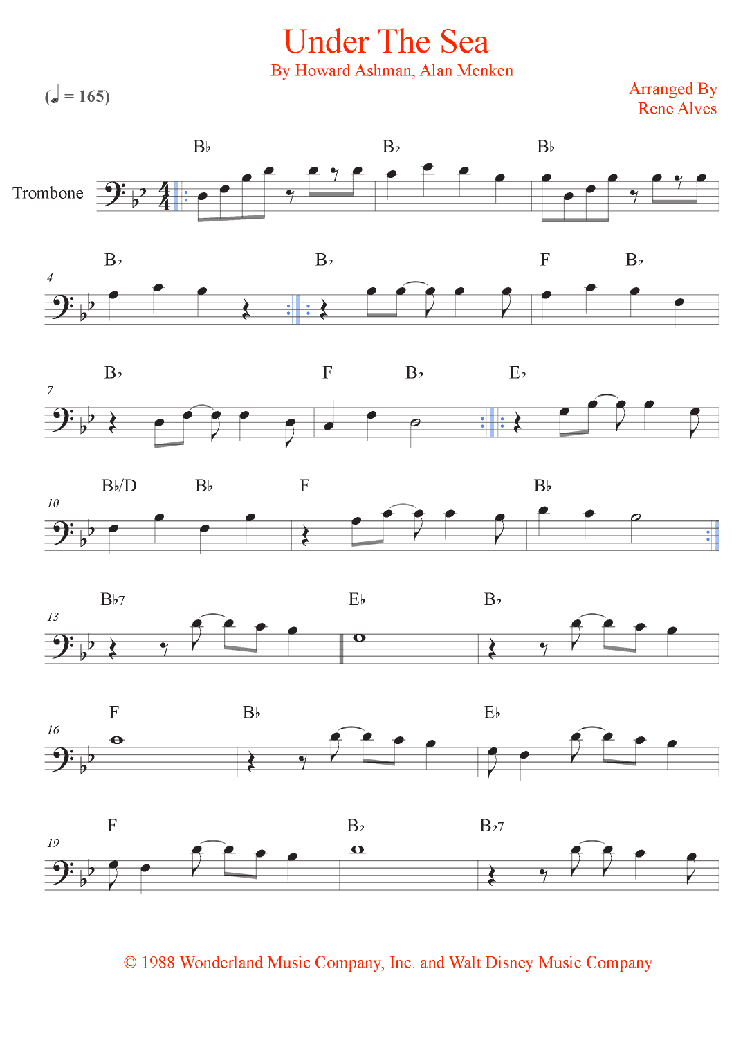 Under The Sea (arr. Rene Alves)