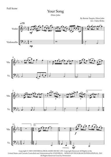 Your Song (arr. Fabio Britto)