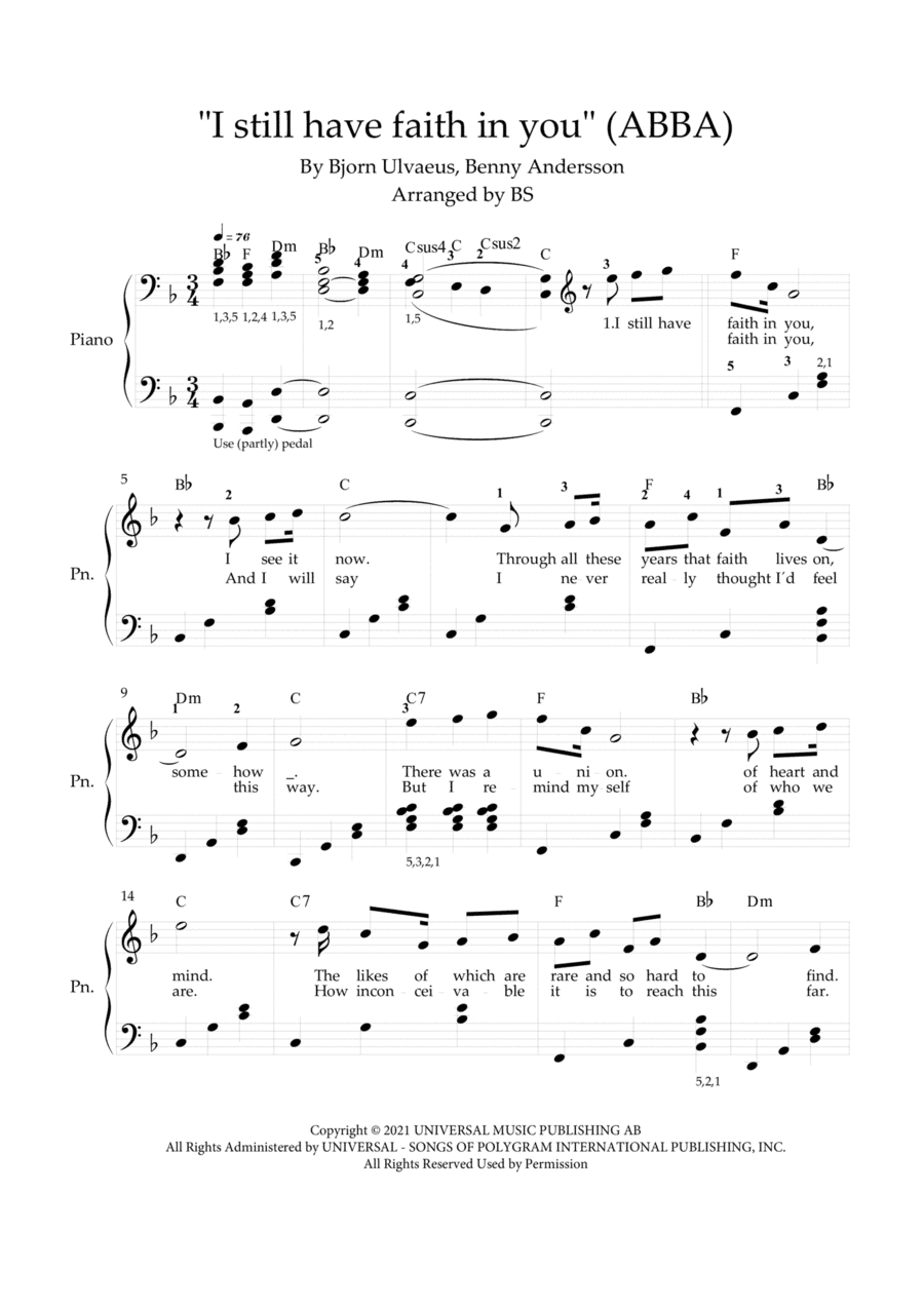 I Still Have Faith In You (arr. BS)