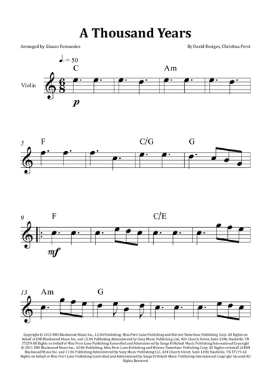 A Thousand Years (arr. Glauco Fernandes)