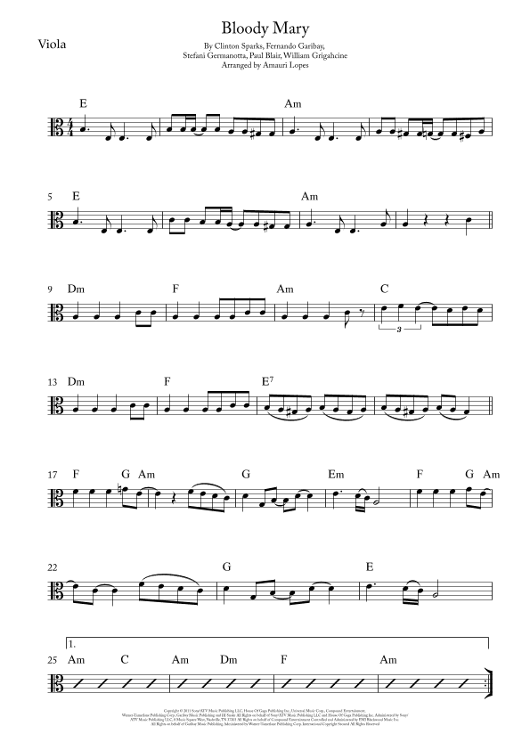 Bloody Mary (arr. Amauri Lopes)