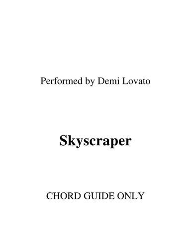 Skyscraper (arr. RWM)