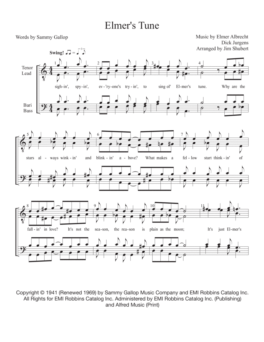Elmer's Tune (arr. Jim Shubert)