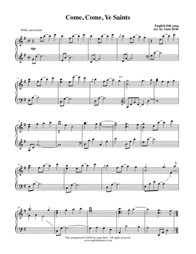 Come, Come, Ye Saints (early intermediate) (arr. Anne Britt)