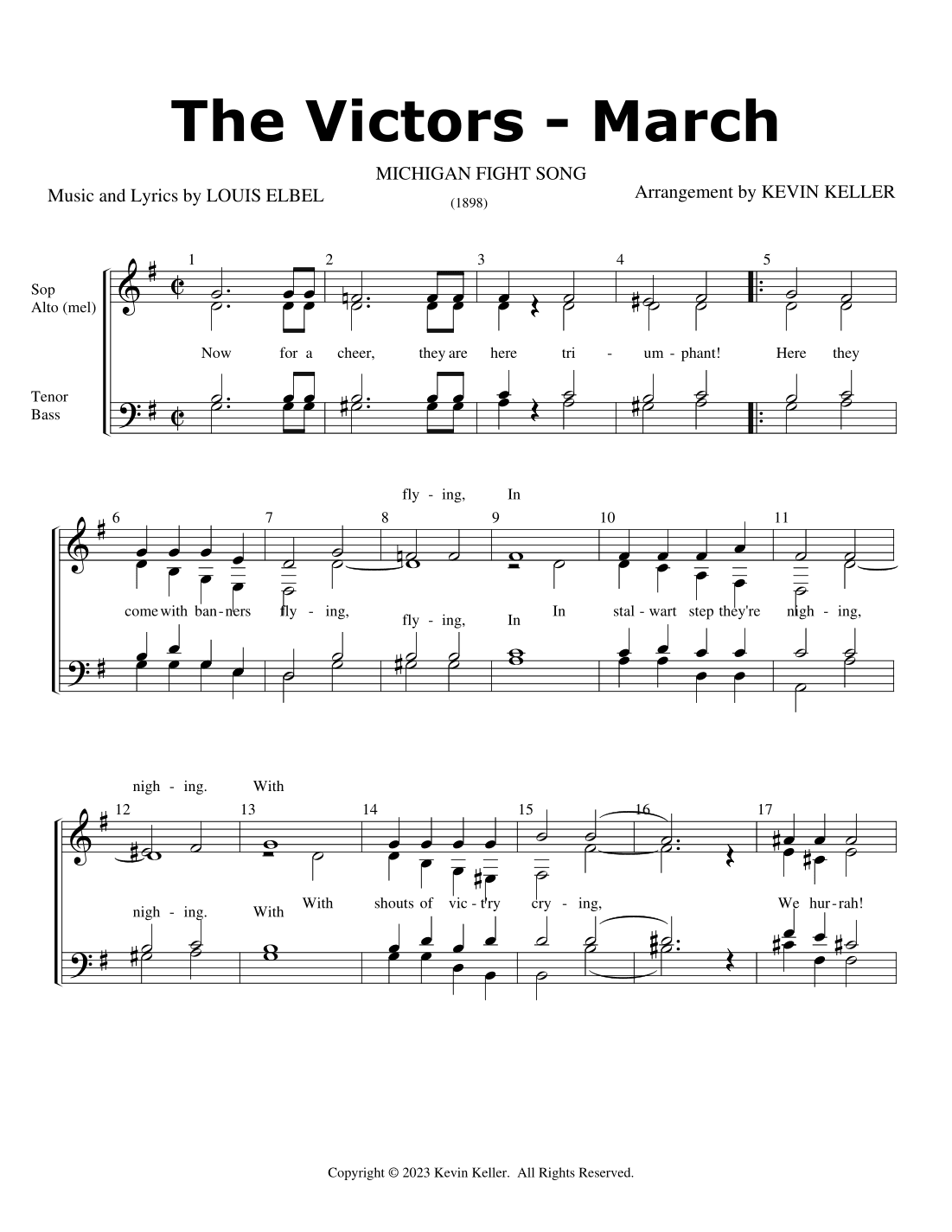 The Victors March (U of M Fight Song) (arr. Kevin Keller)