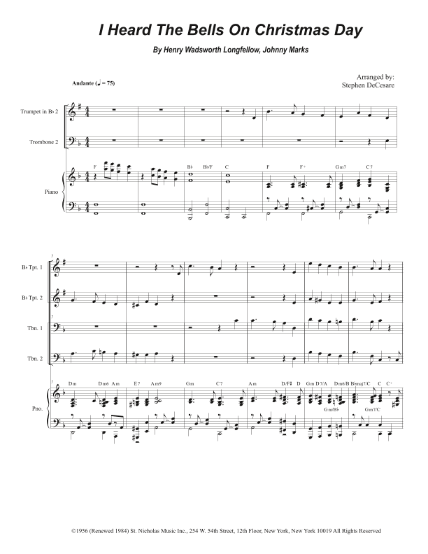 I Heard The Bells On Christmas Day (arr. Stephen DeCesare)