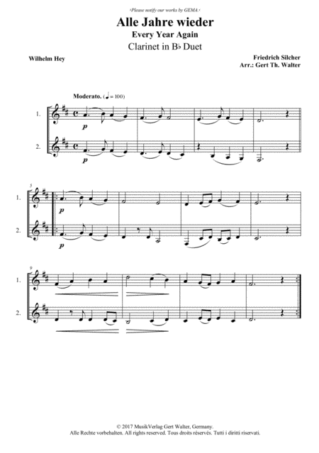 Every Year Again (arr. Gert Th. Walter)