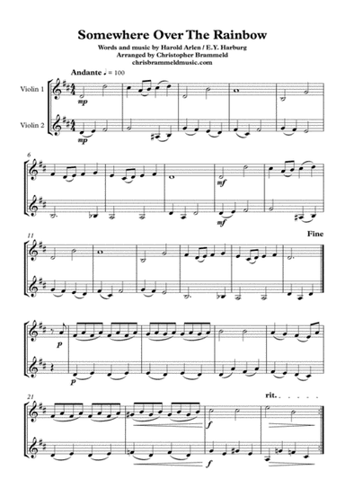 Over The Rainbow (arr. Christopher Brammeld)
