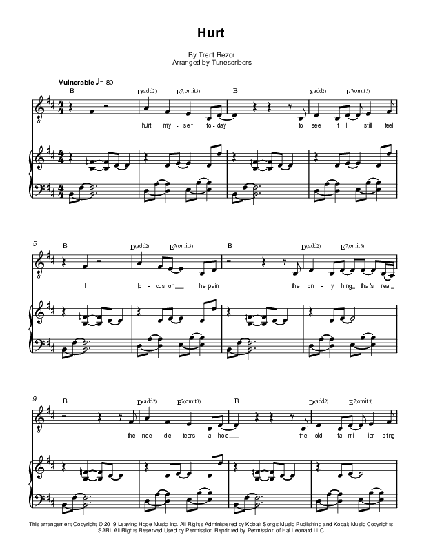 Hurt (arr. Tunescribers)