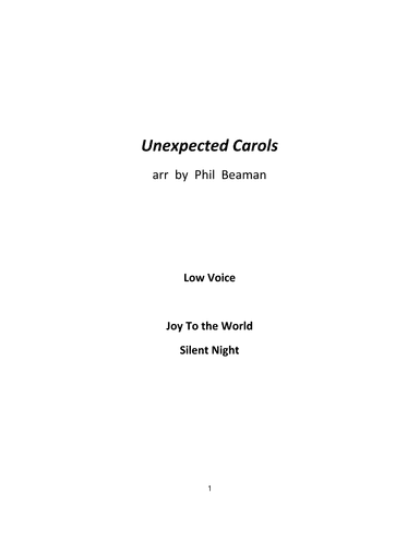 Unexpected Carols - low voice and piano (arr. Phil Beaman)
