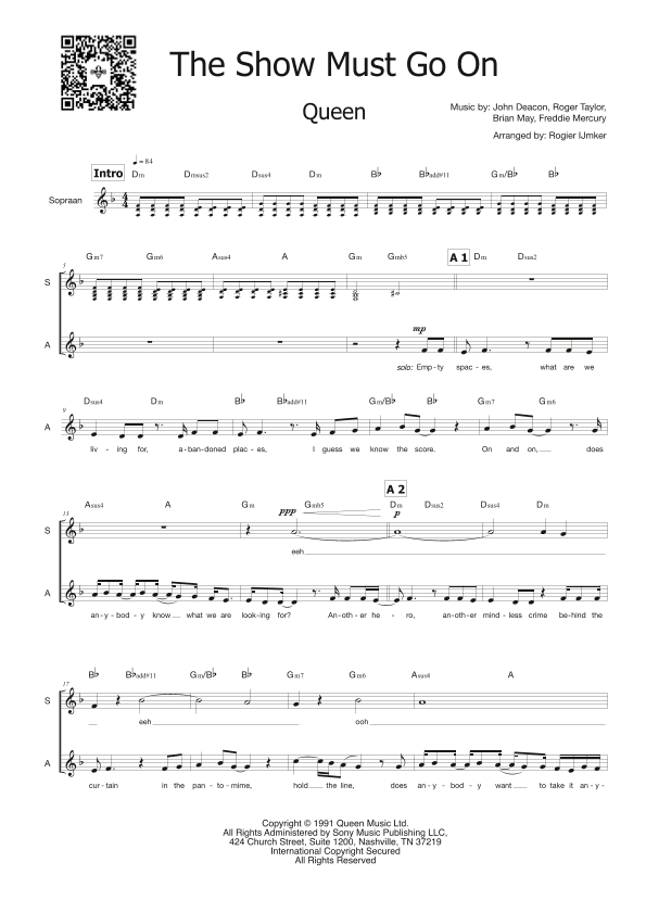 The Show Must Go On (arr. Rogier Ijmker)