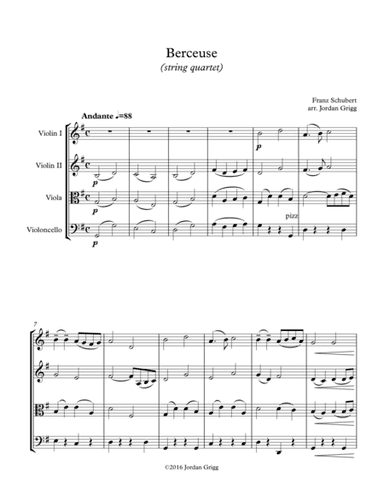 Berceuse (string quartet) (arr. Jordan Grigg)