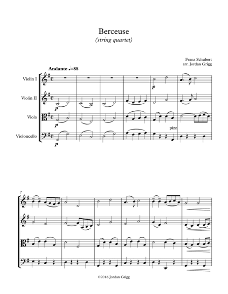 Berceuse (string quartet) (arr. Jordan Grigg)