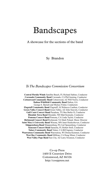 Bandscapes: A Showcase for the sections of the band