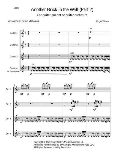 Another Brick In The Wall, Part 2 (arr. Rafael Milhomem)