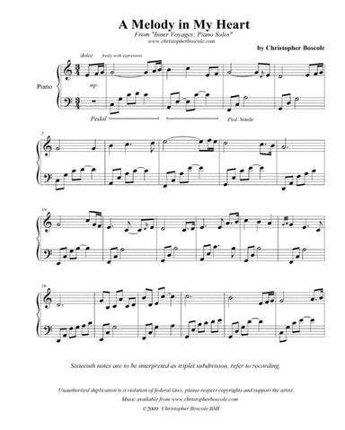 A Melody in My Heart Piano Solo by Christopher Boscole