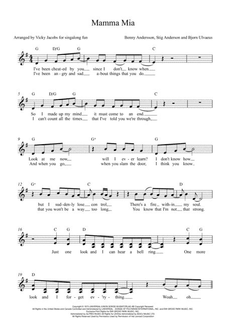 Mamma Mia (arr. Vicky Jacobs)