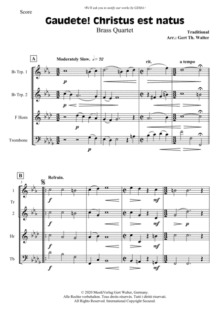 Gaudete! Christus Est Natus (arr. Gert Th. Walter)