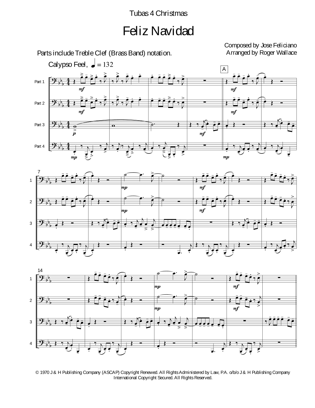 Feliz Navidad (arr. Roger Wallace)