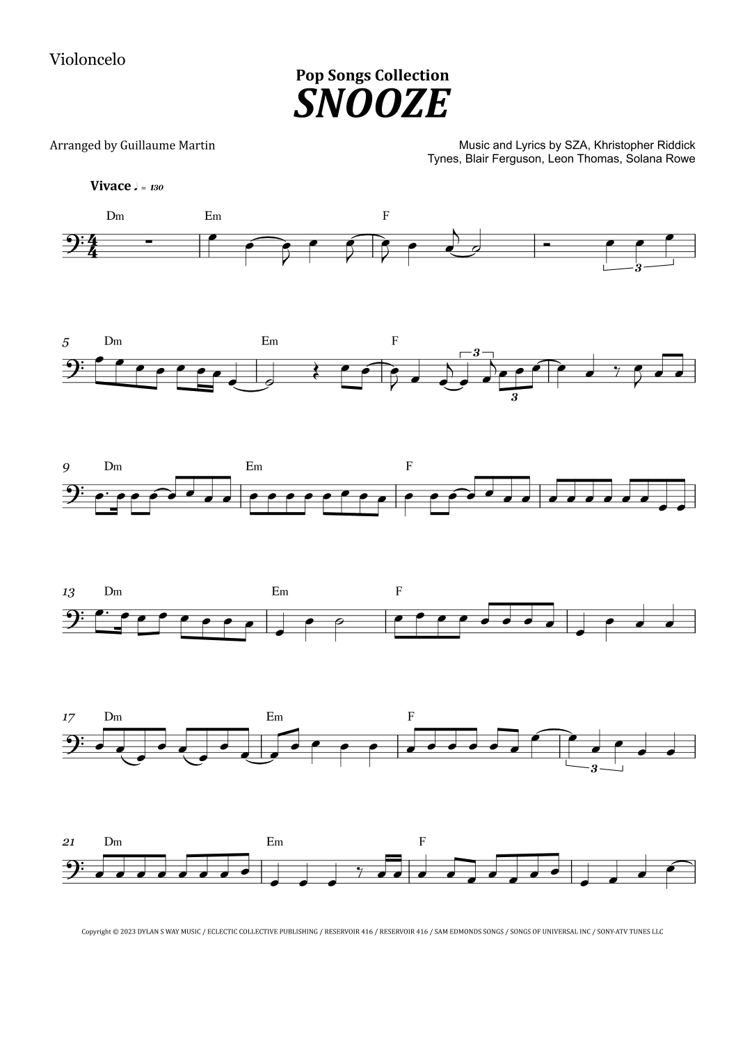 Snooze (arr. Guillaume Martin)