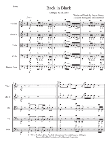 Back In Black (arr. Ed Zunic)