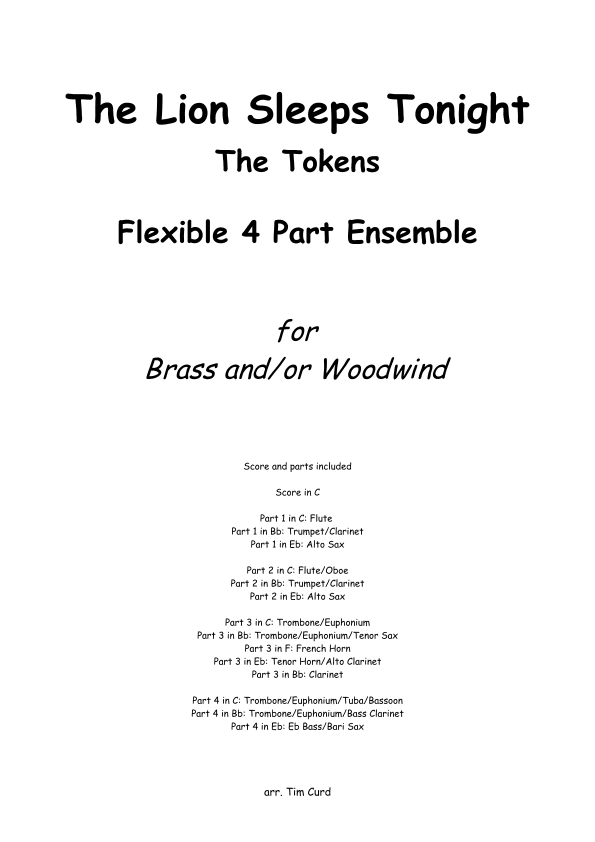 The Lion Sleeps Tonight (arr. Tim Curd)
