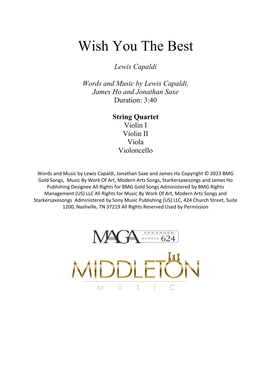 Wish You The Best (arr. Tim Middleton)
