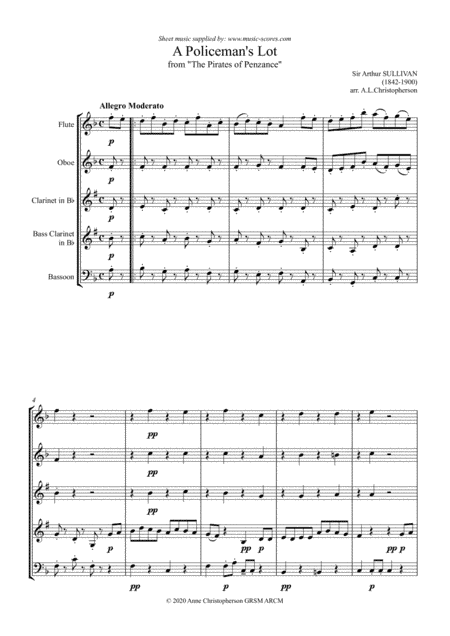 A Policemans Lot - Wind Quintet (arr. Anne Christopherson GRSM ARCM)