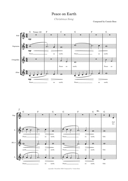 Peace on Earth - Christmas Song - Women's quartet A cappella