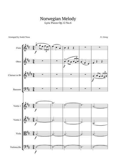 Lyric Pieces Op.12 No.6 (arr. André Nusa)