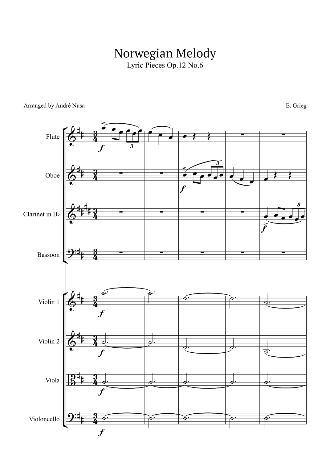 Lyric Pieces Op.12 No.6 (arr. André Nusa)